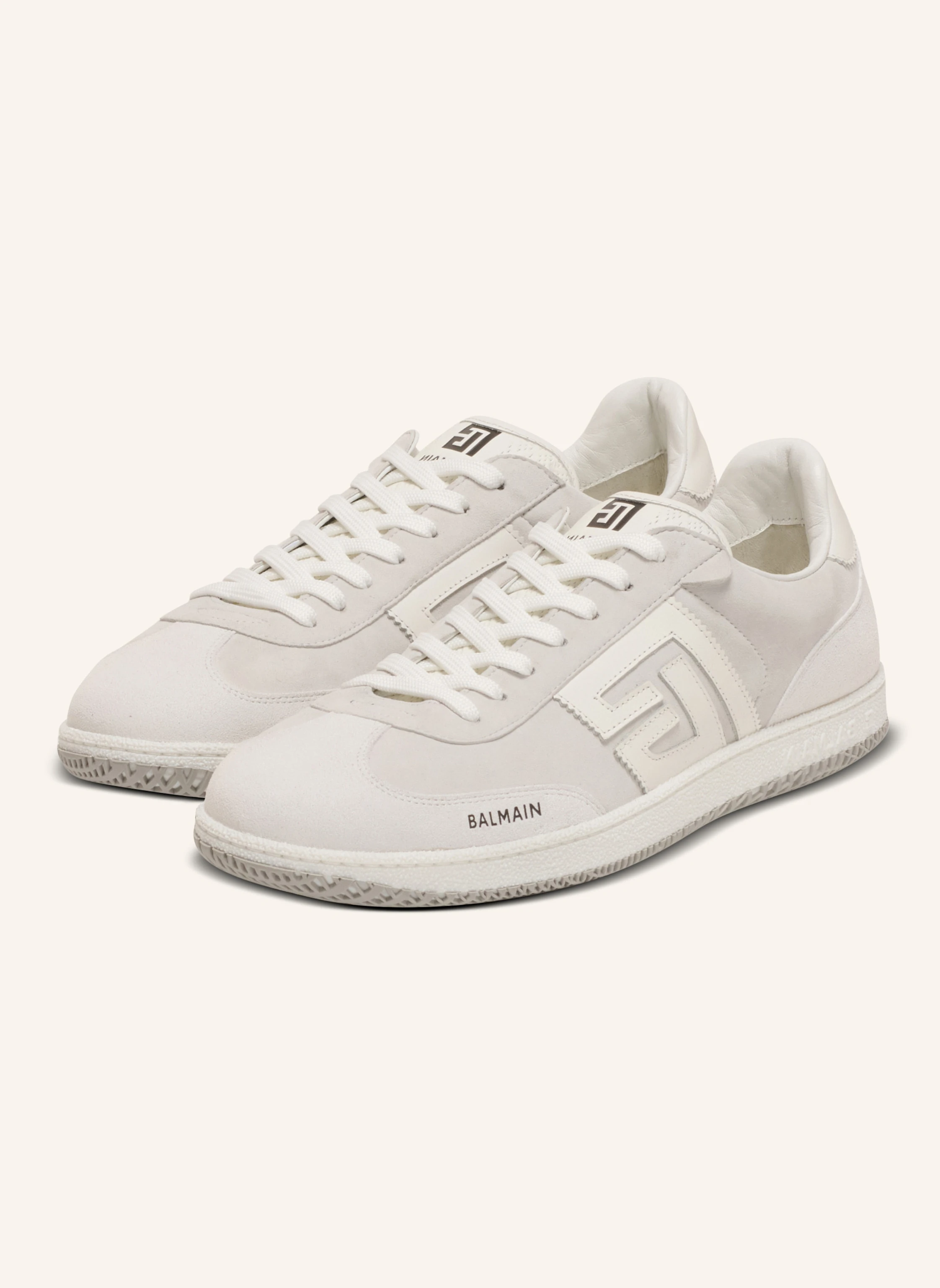 BALMAIN Sneakers Balmain Swan aus Kalbsleder und Wildleder