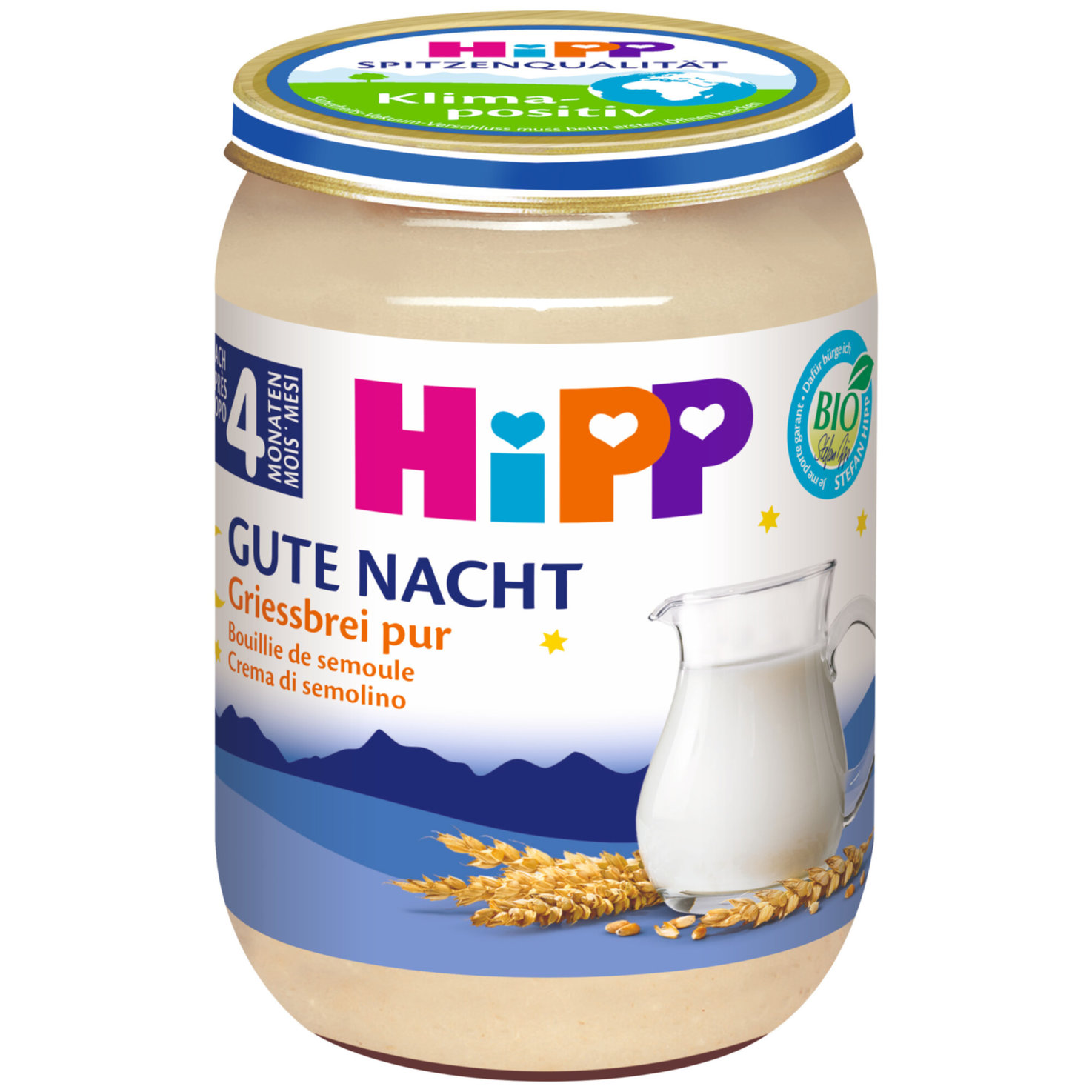 Hipp Bio Gute Nacht Brei Griessbrei pur 4+ Monate