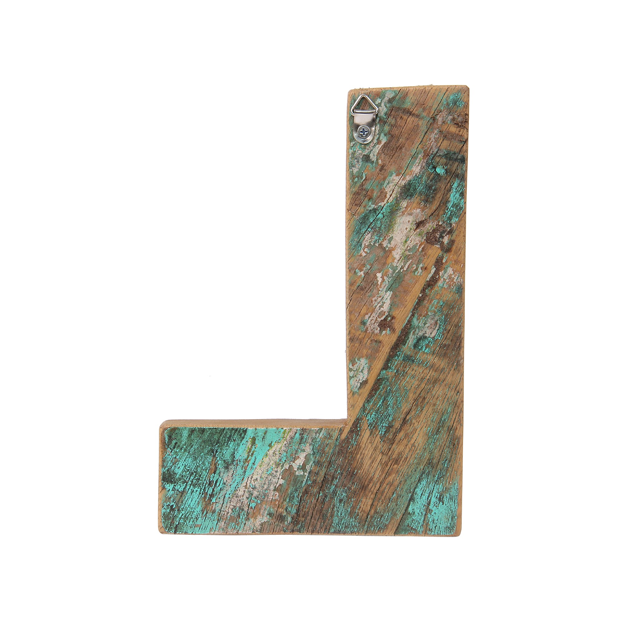 Holzbuchstabe 'L', mehrfarbig, T 2,5 cm, B 13 cm, H 19 cm von fischer's lagerhaus