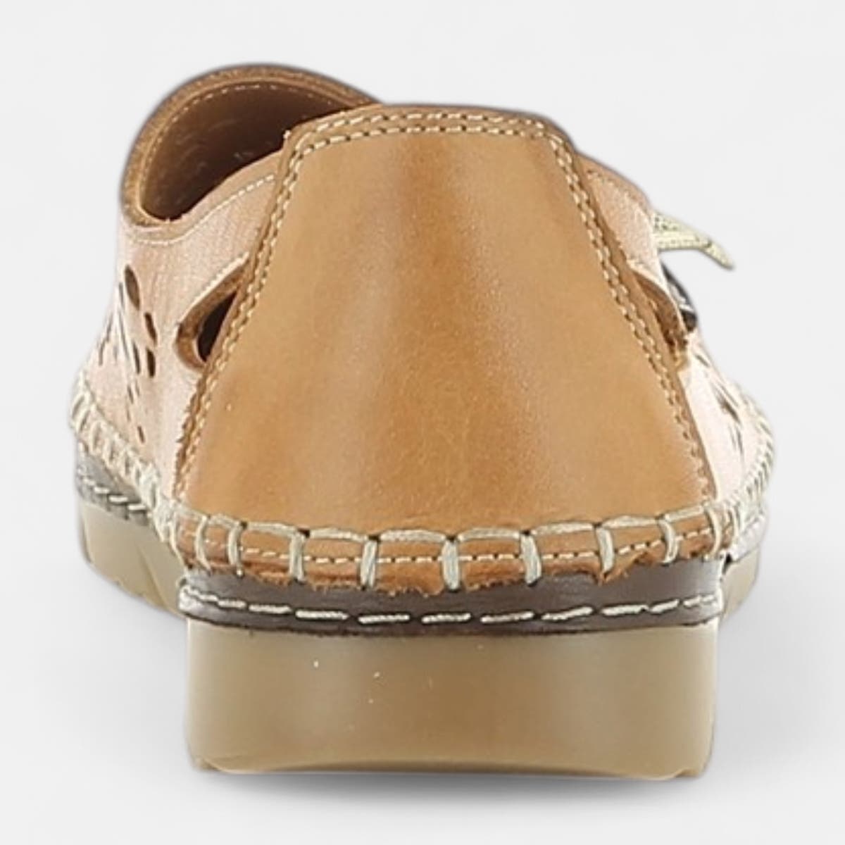 Ballerines Femme en cuir camel
