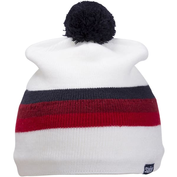 Bonnet ski de fond SWIX MARKA BEANIE JR SNOW WHITE/RED