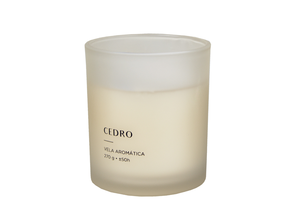 VELA EM COPO VIDRO MANULENA CEDRO 270G