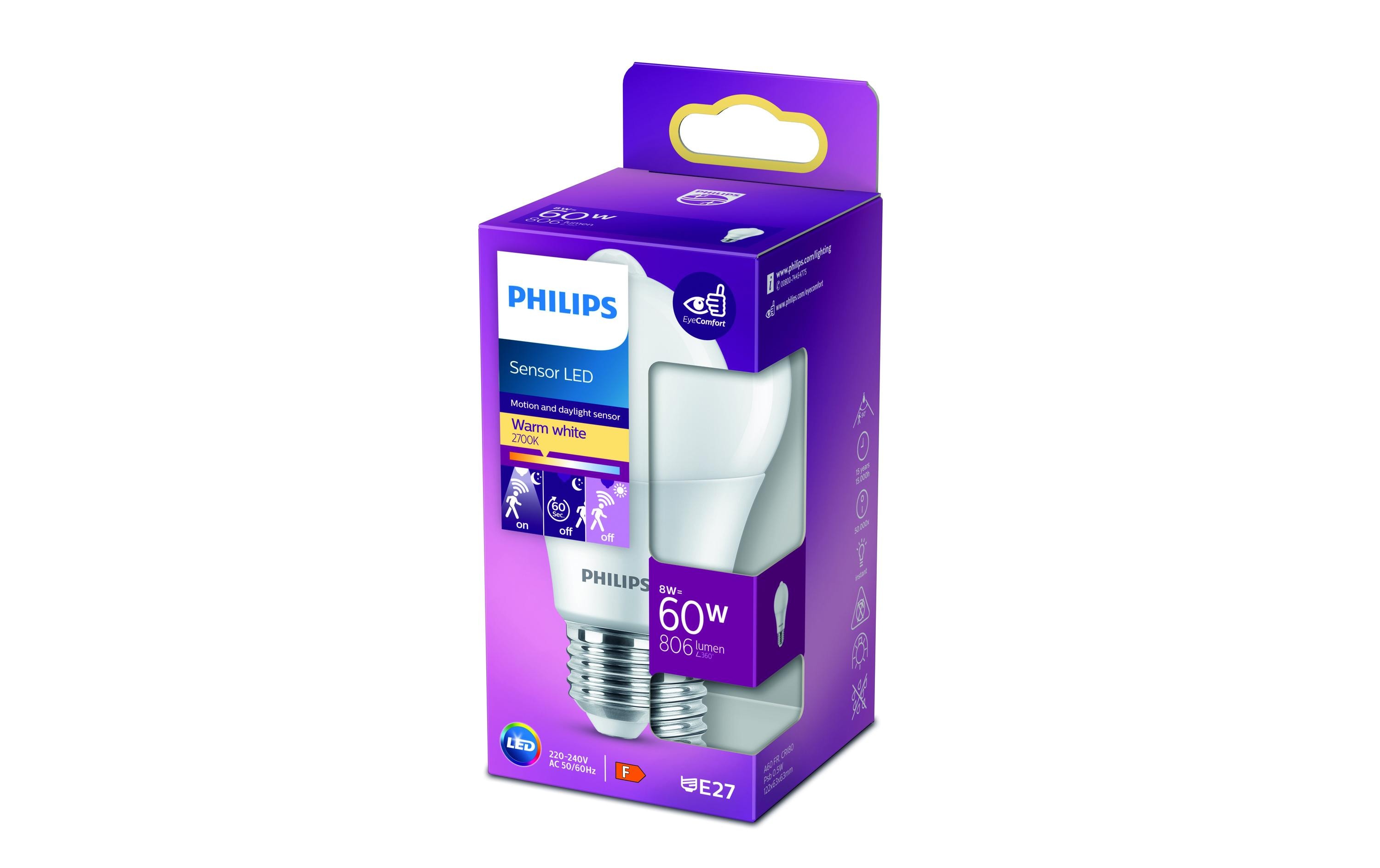 Lampe LED 60W E27 A60 Sensor WW FR ND WarmweissLeuchtmittel A60 mit matter Oberfläche