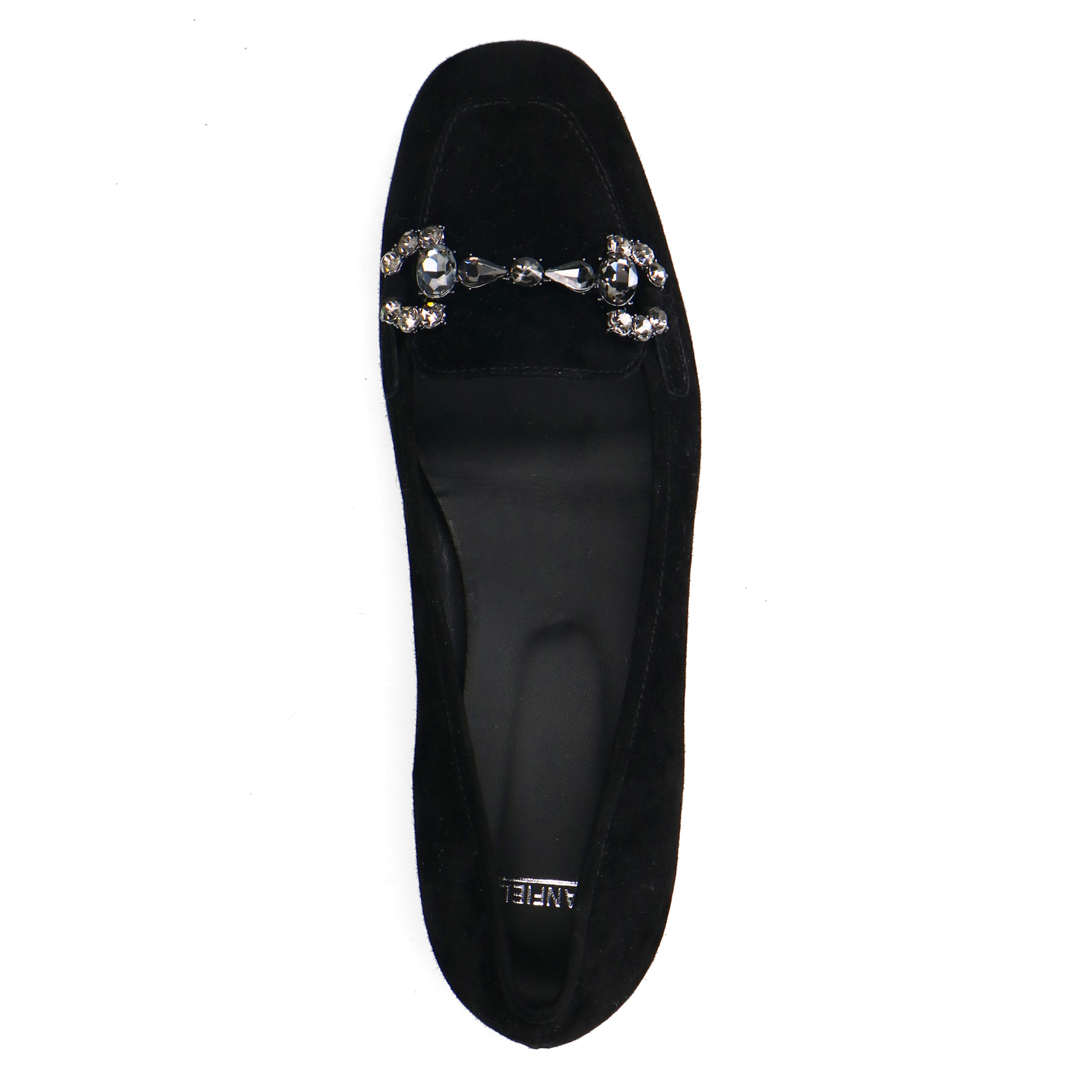 Zwarte suède loafer pumps