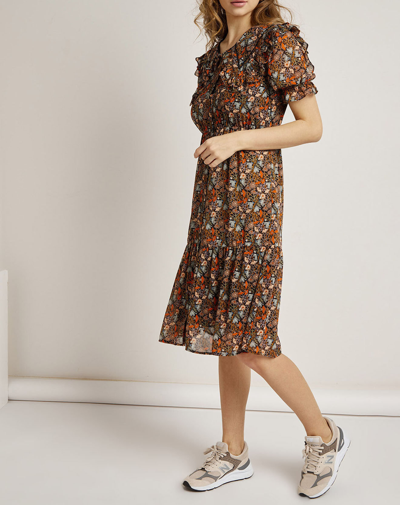 See u Soon Robe en voile Lana imprimée noir/multicolore