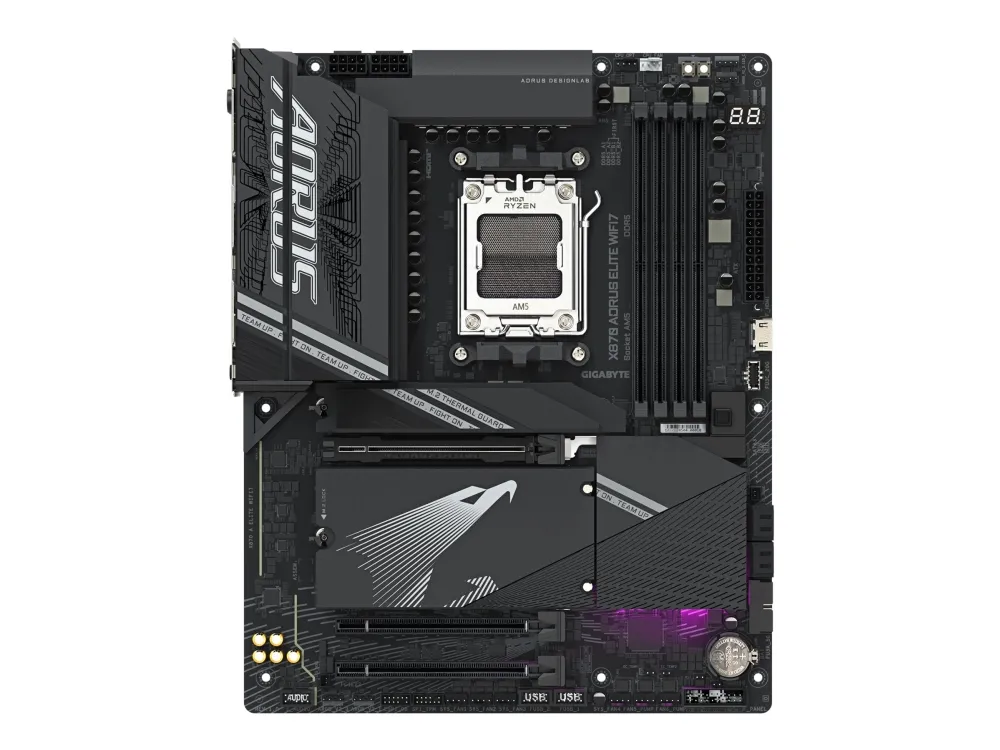 AORUS X870 ELITE WIFI7 - Bundkort - ATX - Socket AM5 - AMD X870 Chipset - USB-C 3.2 Gen 2x2, USB4, USB 3.2 Gen 1, USB 3.2 Gen 2 - 2.5 Gigabit LAN, Bluetooth, Wi-Fi 6 - onboard grafik (CPU påkrævet) - HD Audio (8-kanaler)