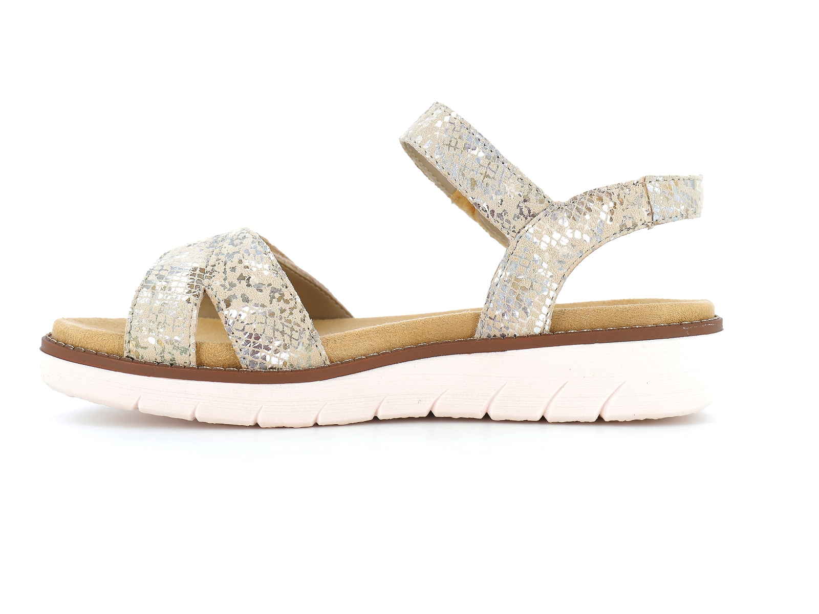 Remonte-D2049 Cuir Beige Metal