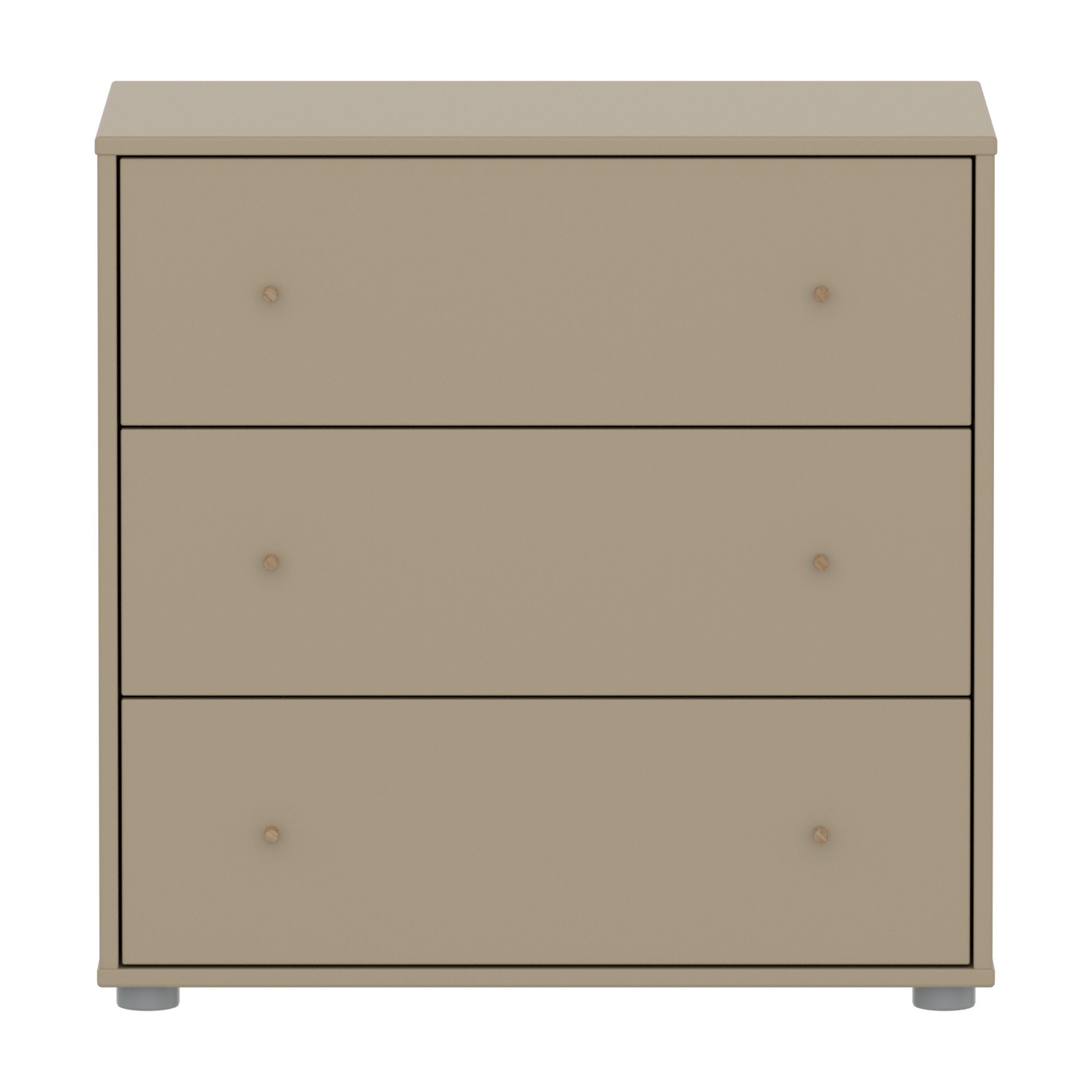 SAGA Kommode oat mit oak knobs/pla.Füsse - Oat / B: 75.0 cm x T: 45.0 cm x H: 74.0 cm