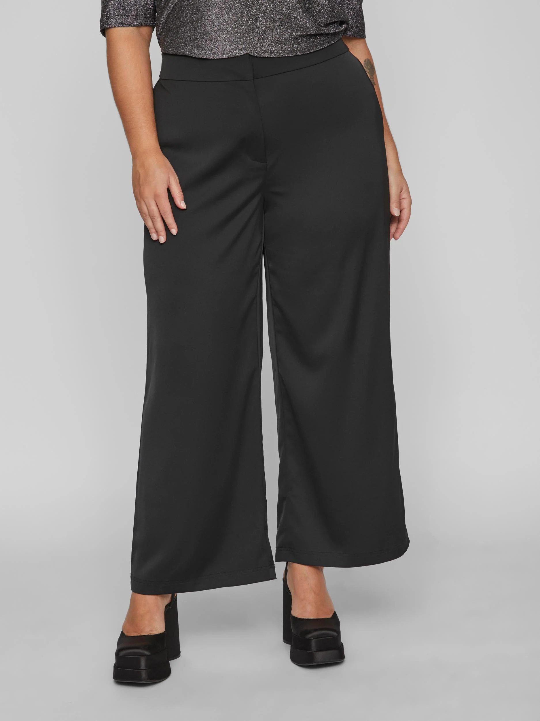 Evoked Vila  Vikay high-waist bukser - sort