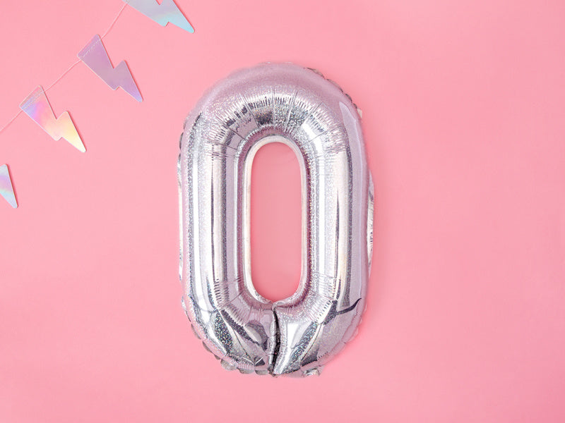 Folie Ballon Letter O Holografisch Leeg 35cm