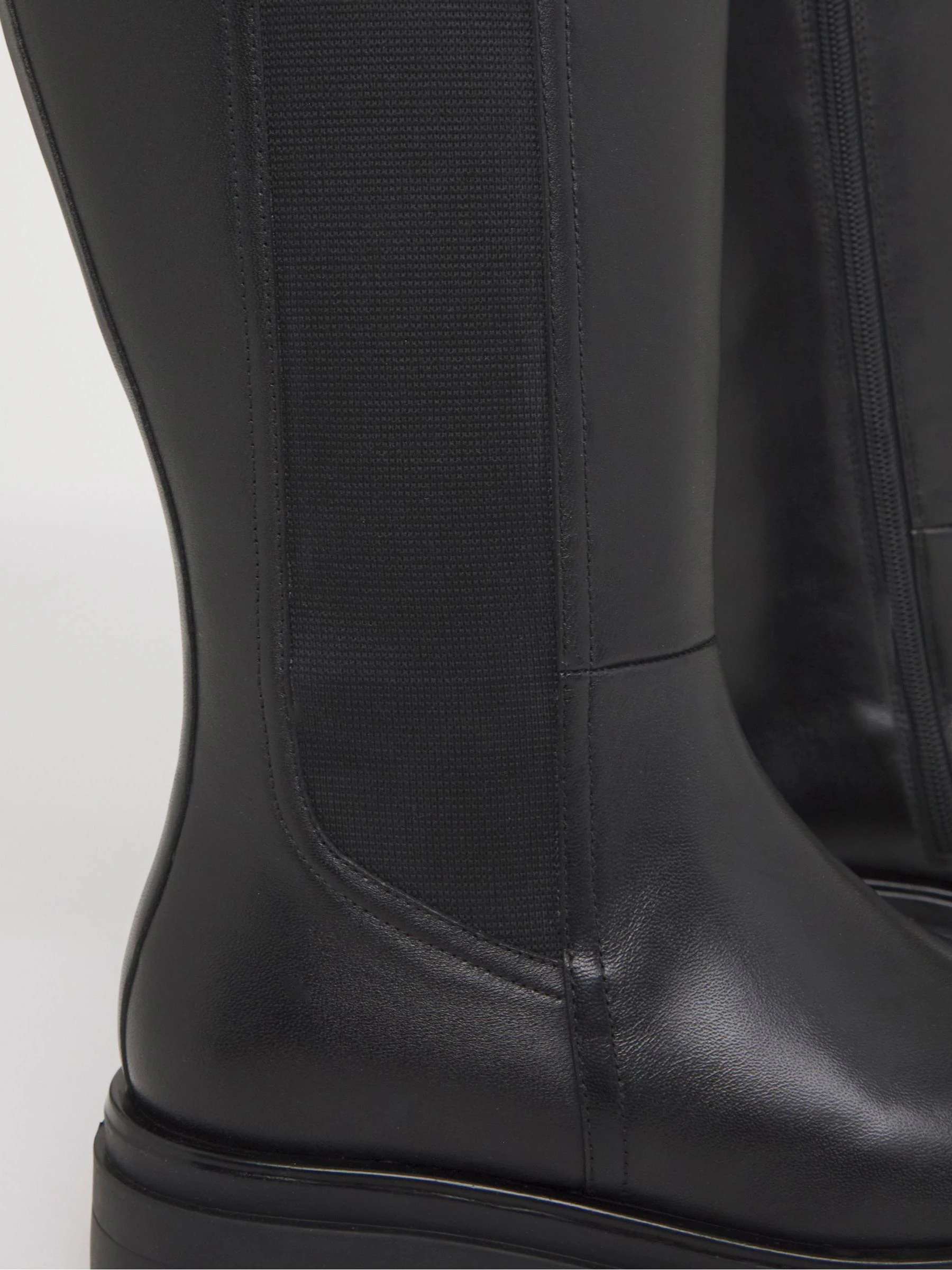 Simply Be Wide Fit Knee High Leather Chelsea Boots