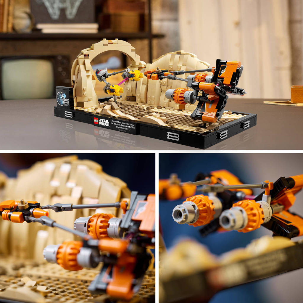 Aanrader voor de Star Wars verzamelaarsMos Espa Podrace diorama, The Phantom Menace Bouwpakket voor Volwassenen 75380