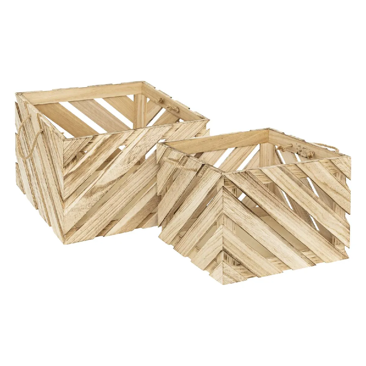Atmosphera, Createur D'Interieur Atmosphera Caisse en Bois - Ensemble de 2