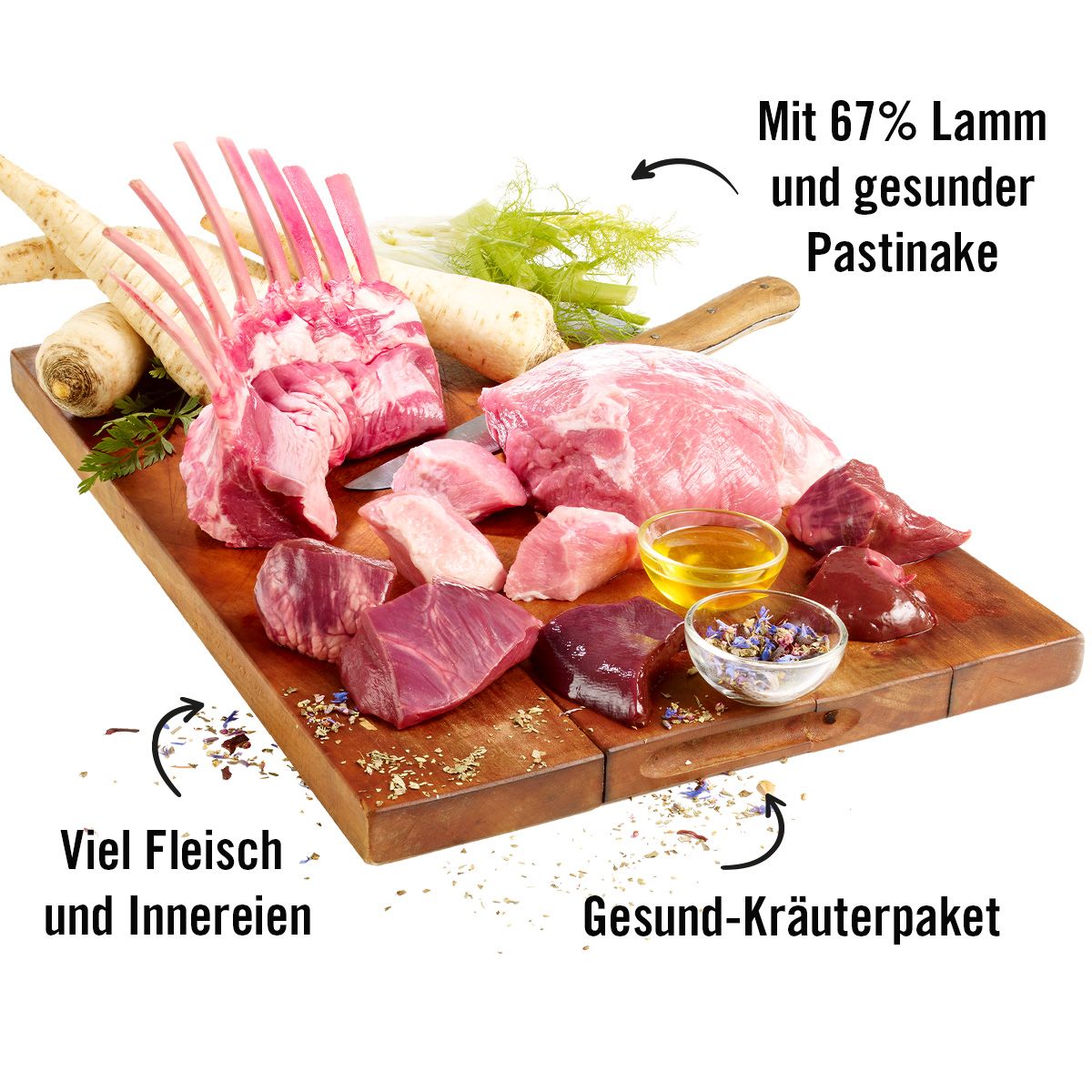 Dogs’n Tiger Adult Premium Hundefutter, Abendbrot, Nassfutter, Getreidefrei, Lamm & Pastinake