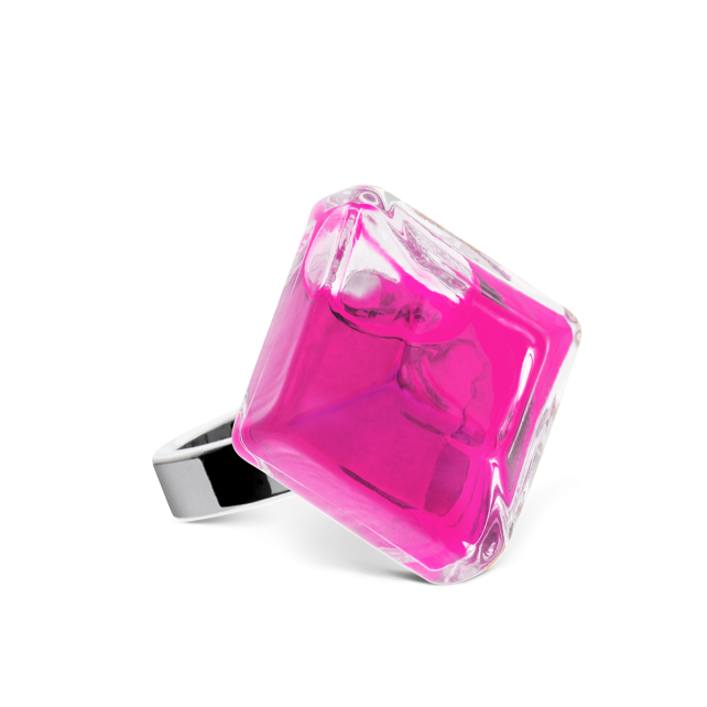 Bague en verre soufflé - Gaia Medium Transparent