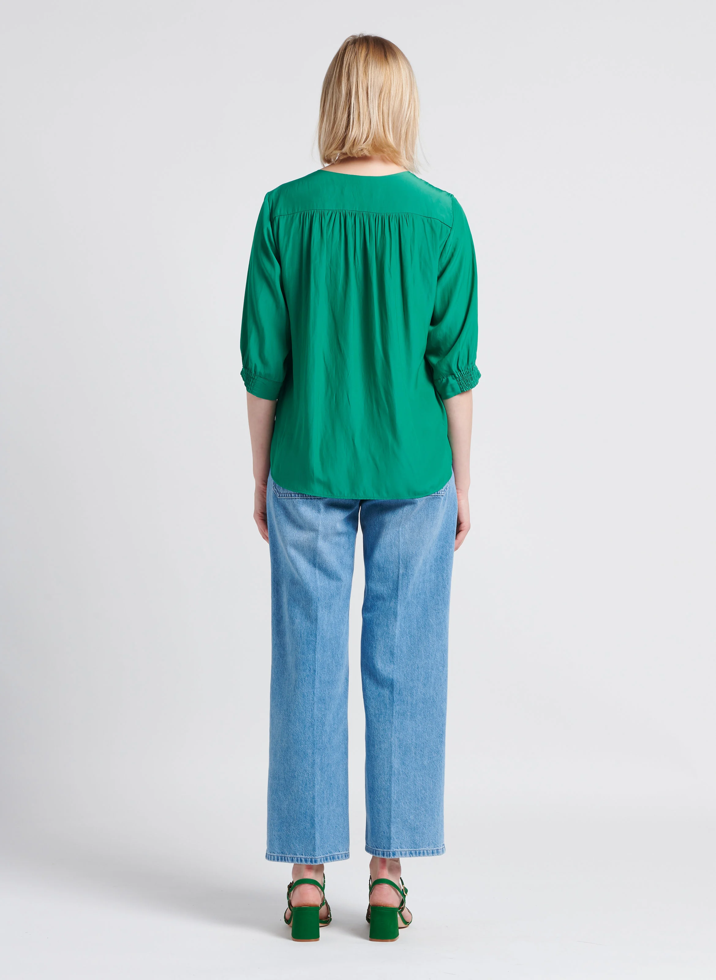 SWANN - Jean droit large taille haute| Bleu