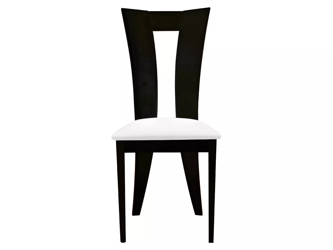 Lot de 2 chaises TIFFANY - Hêtre massif - Coloris : Wengé et blanc