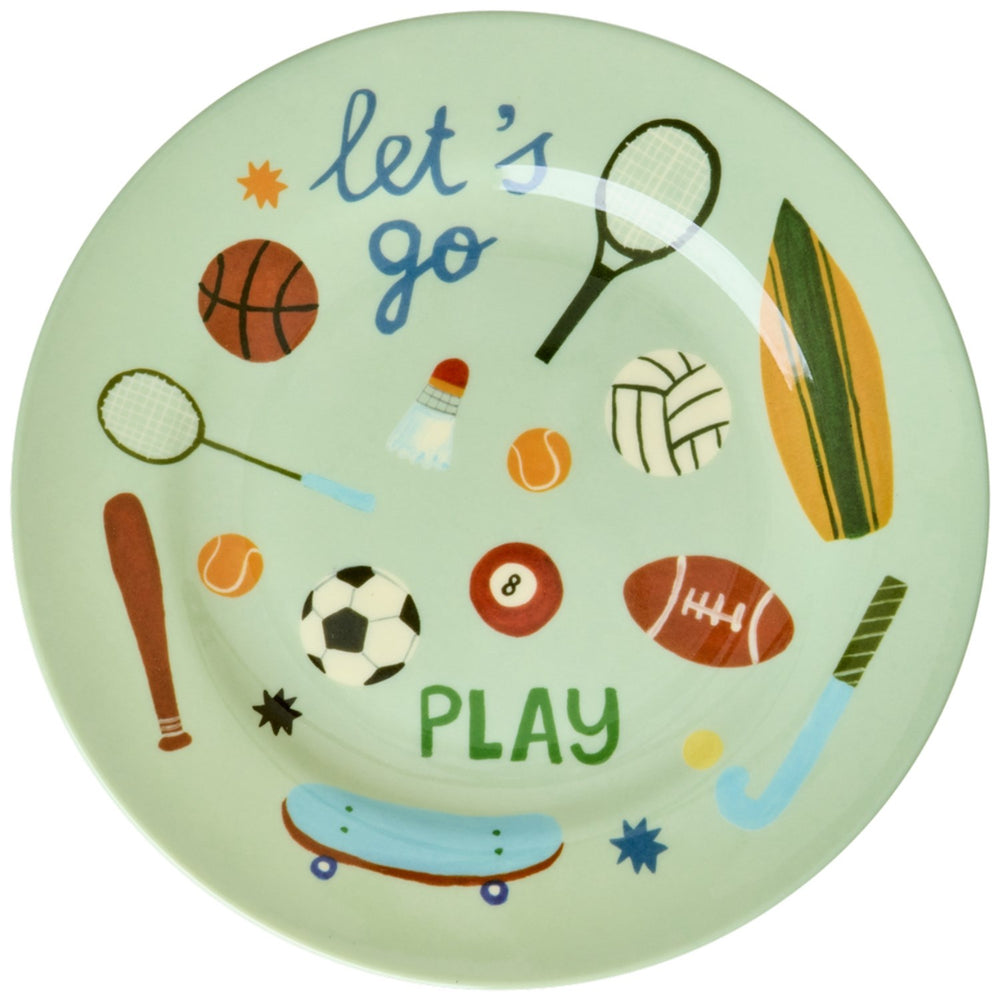 Køb Rice Sports Print Melamine Rund Børnetallerken