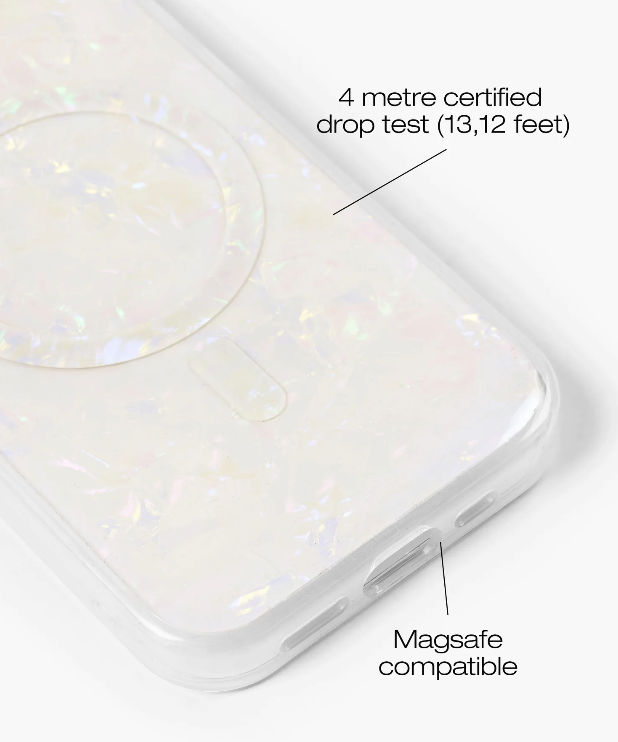 iPhone 16 Pro Max MagSafe Hardcase Hülle Pearlized Case Recycled (IDPLCMS-I2467P-10) - Weiss