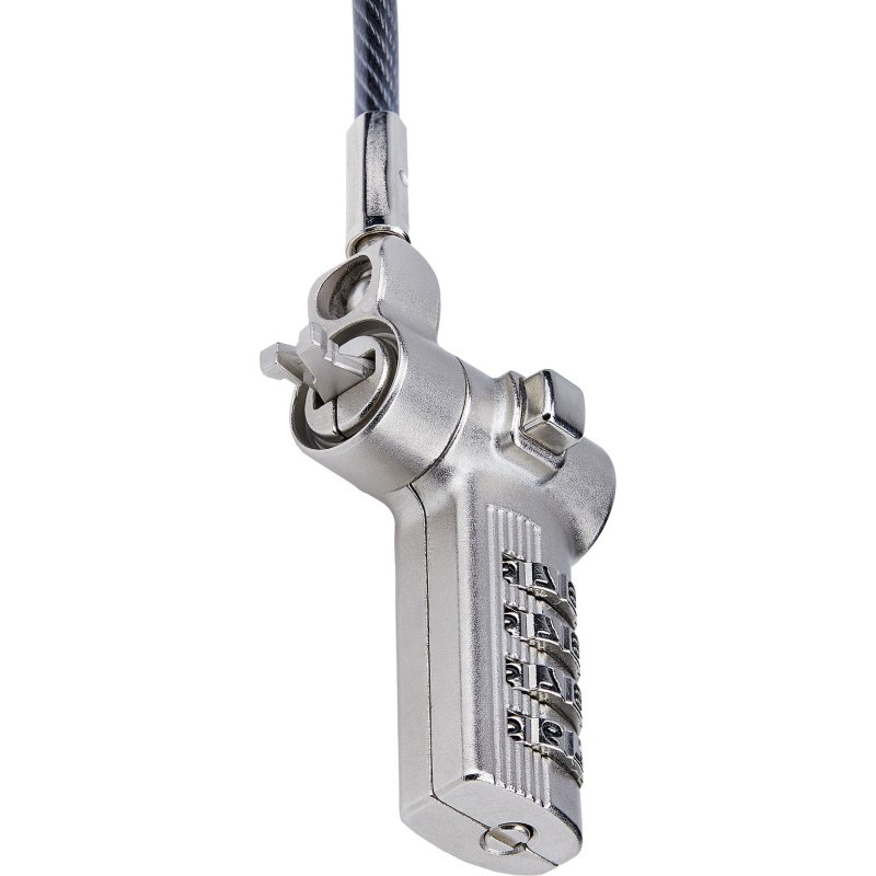 StarTech.com Antivol Universel pour Ordinateur Portable de 2m, Câble de Sécurité Sérialisé pour Ordinateur Portable, Compatible avec Noble Wedge®/Nano/K-Slot, Serrure Universelle, Câble à Combinaison Sans Clé, TAA