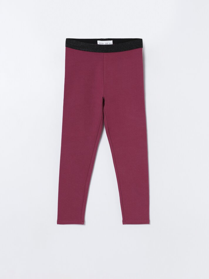 Legging básica de pelúcia - Borgonha