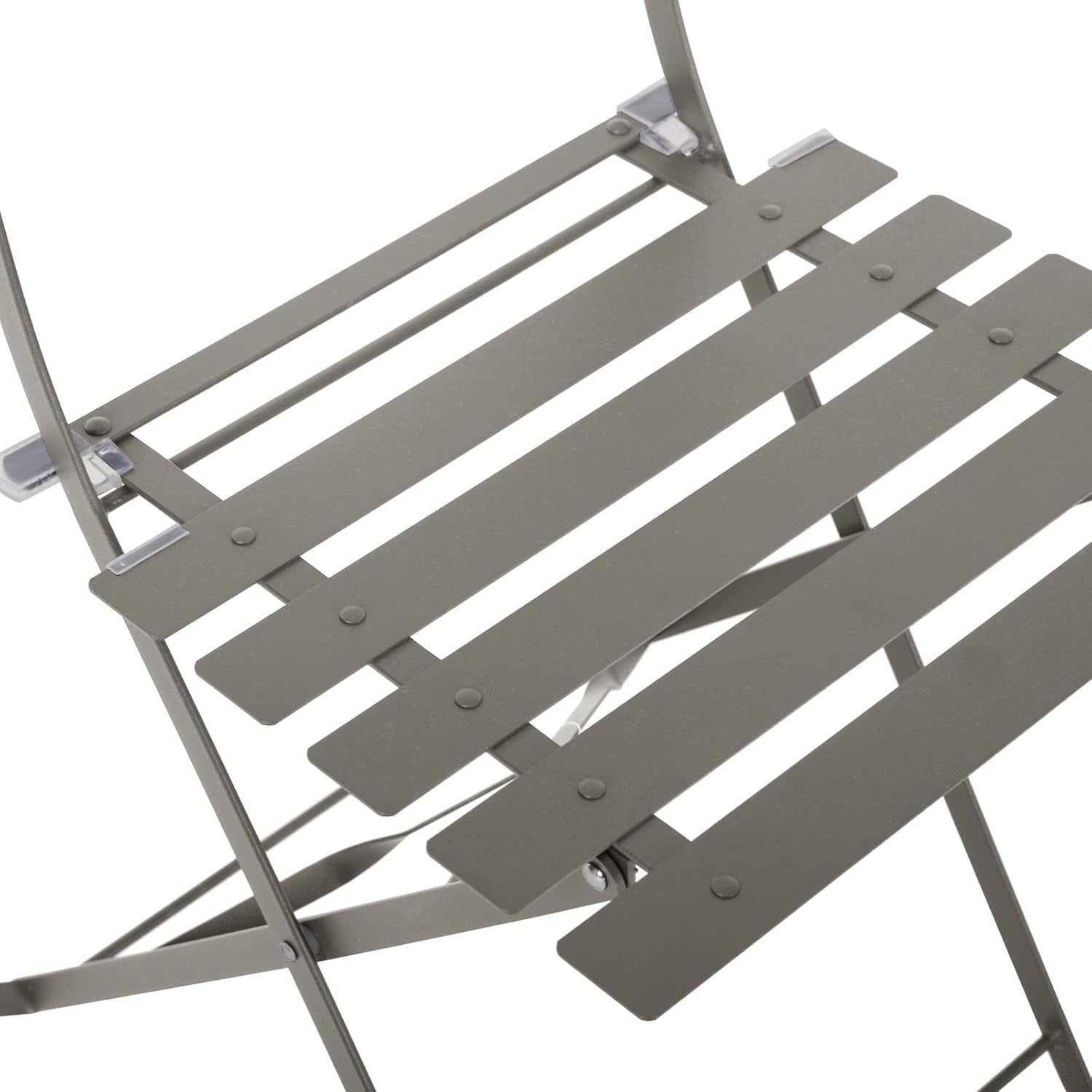 SVITA Bistro-Set 3-teilig Gartenset Garnitur Metall-Möbel Stuhl Tisch Klapp-Möbel Balkon-Set Taupe