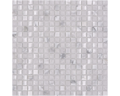 Glasmozaïek met natuursteen XIC 1011 wit 30,5x30,5 cm