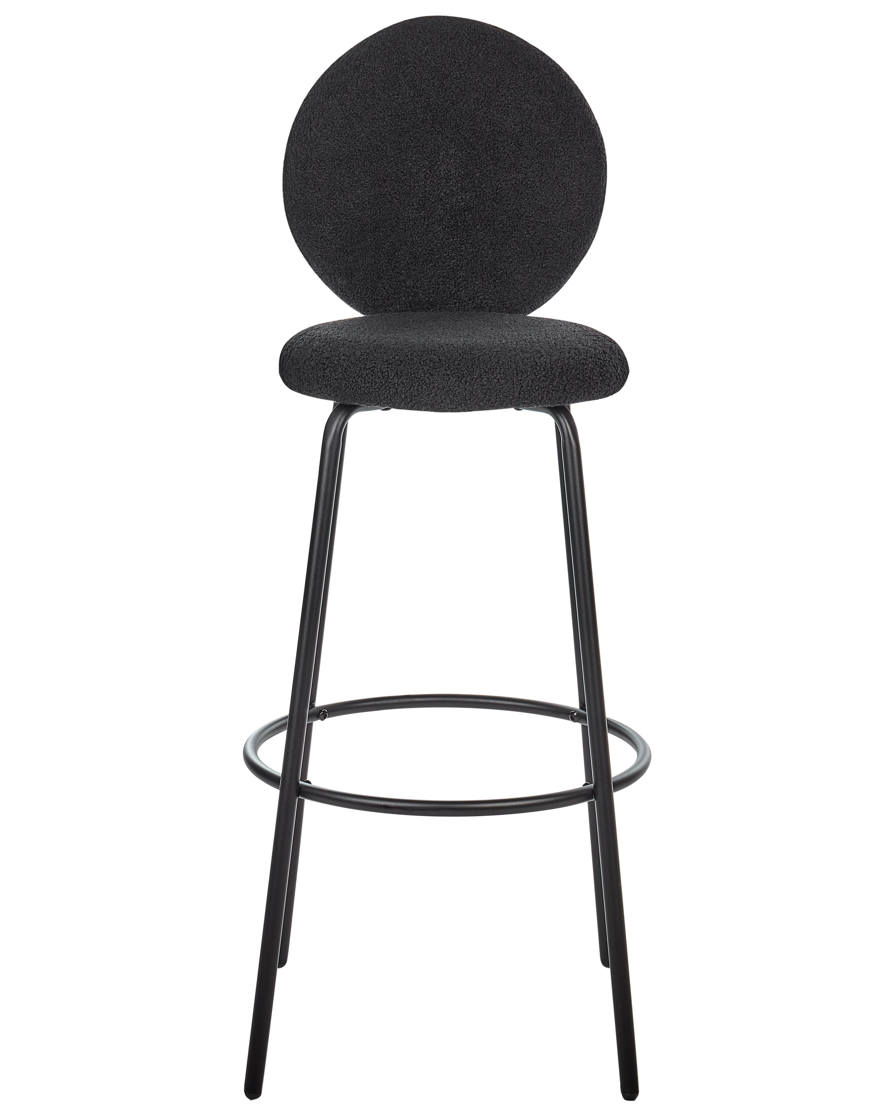 Set van 2 barstoelen EMERY Bouclé Zwart