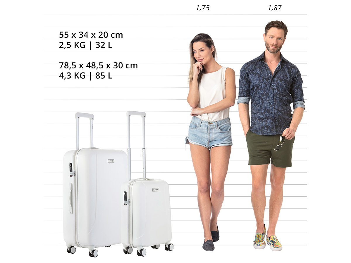 CarryOn Skyhopper 2-delige TSA kofferset - White