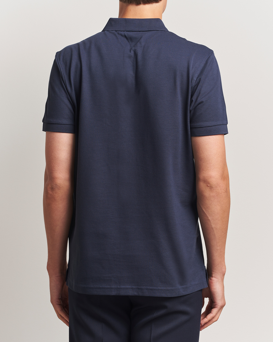 Sunspel Short Sleeve Pique Polo Navy