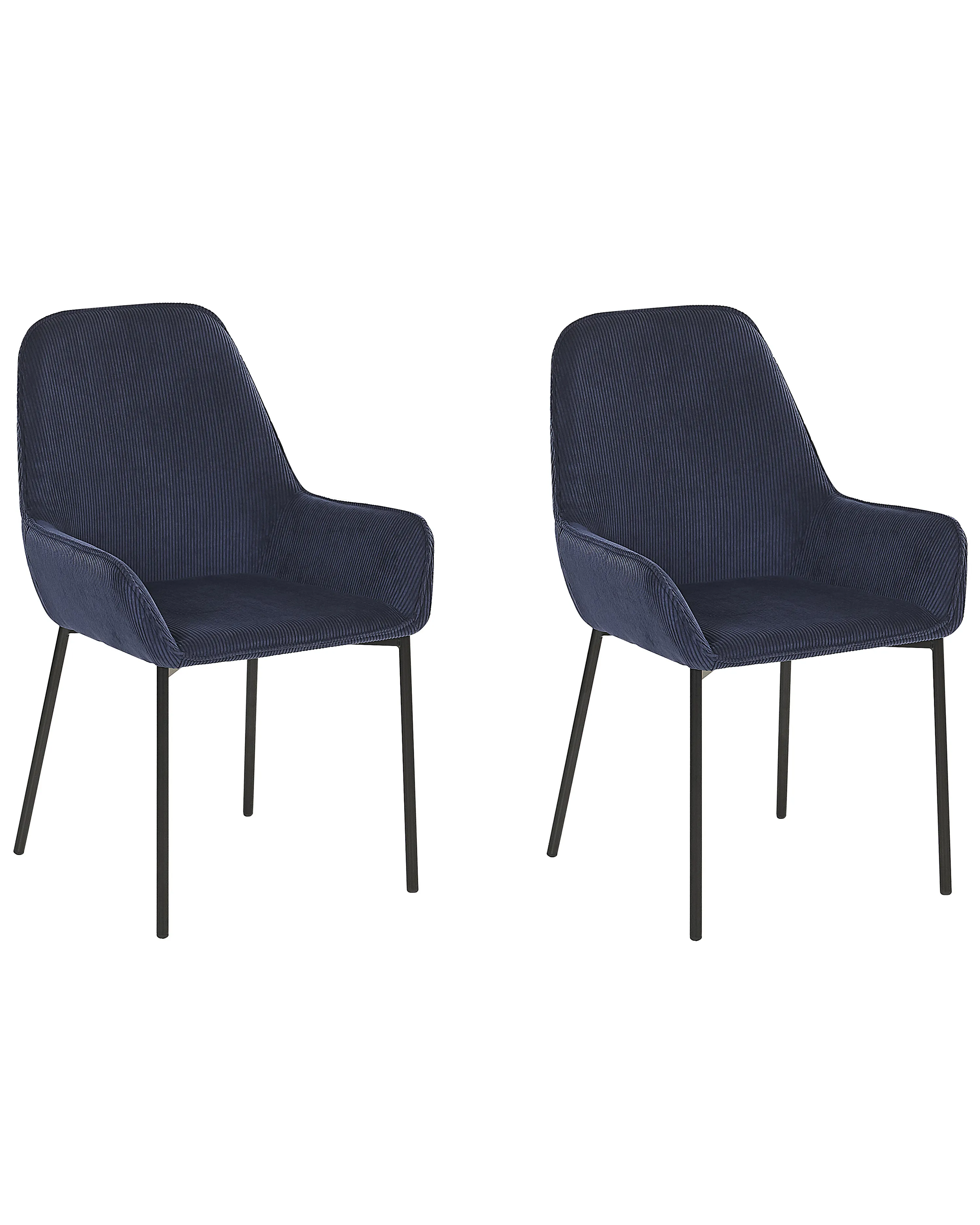 Set van 2 eetkamerstoelen LOVERNA Corduroy Donkerblauw