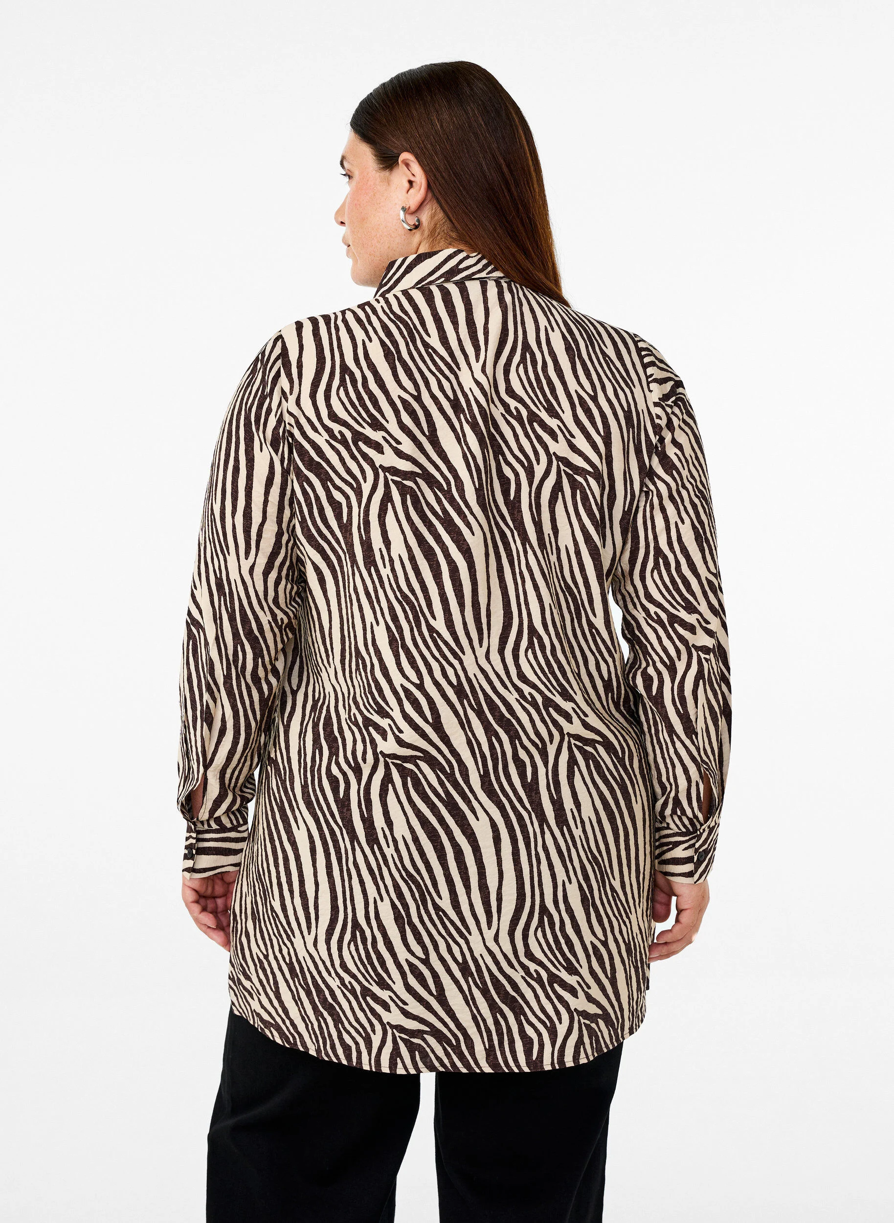 Lang skjorte med zebraprint