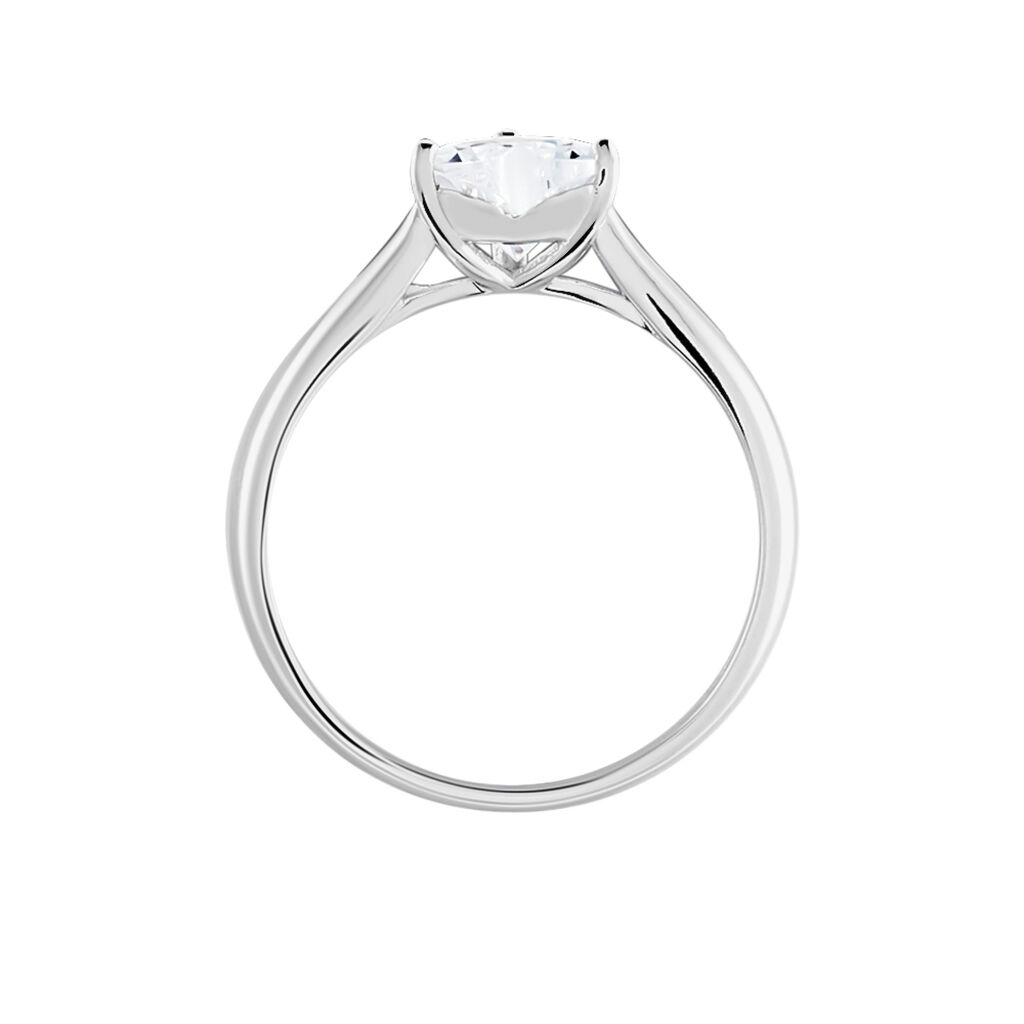 Bague Solitaire Geranium Argent Blanc Oxyde De Zirconium