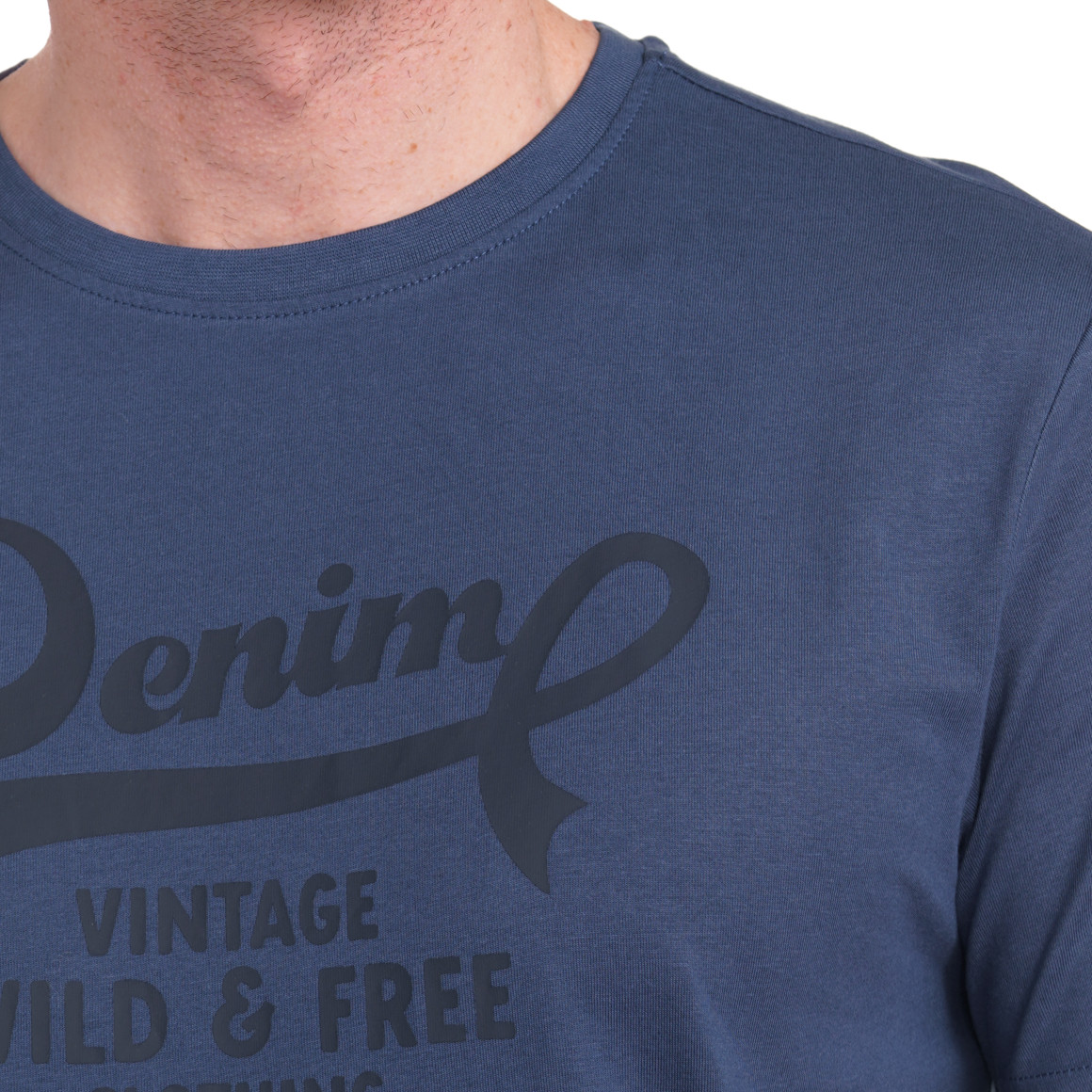 VanVaan Denim Herren T-Shirt mit Print dunkelblau