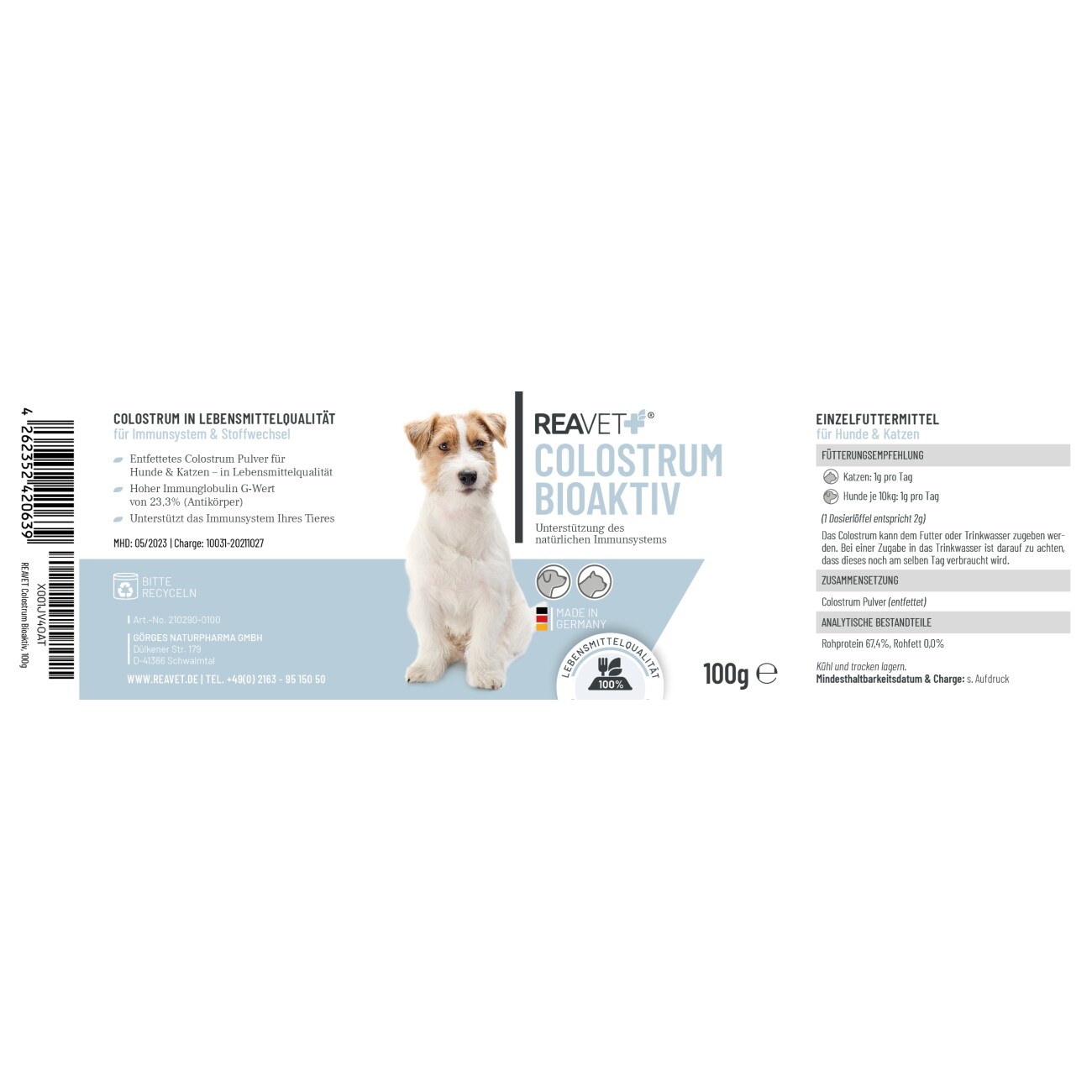 REAVET Colostrum Bioaktiv 100g