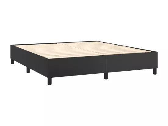 Sommier tapissier avec matelas et LED Noir 180x200cm Similicuir