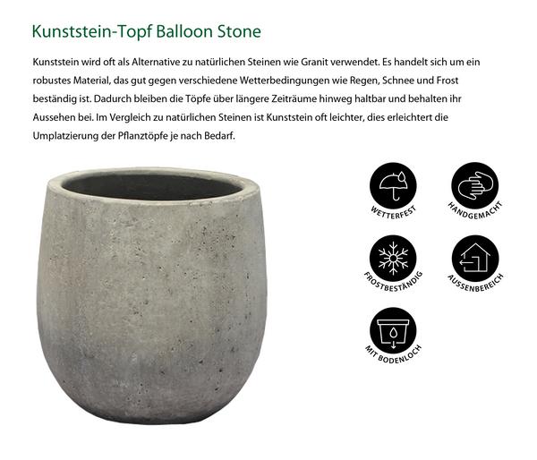 Dehner Kunststein-Topf Balloon Stone, bauchig,