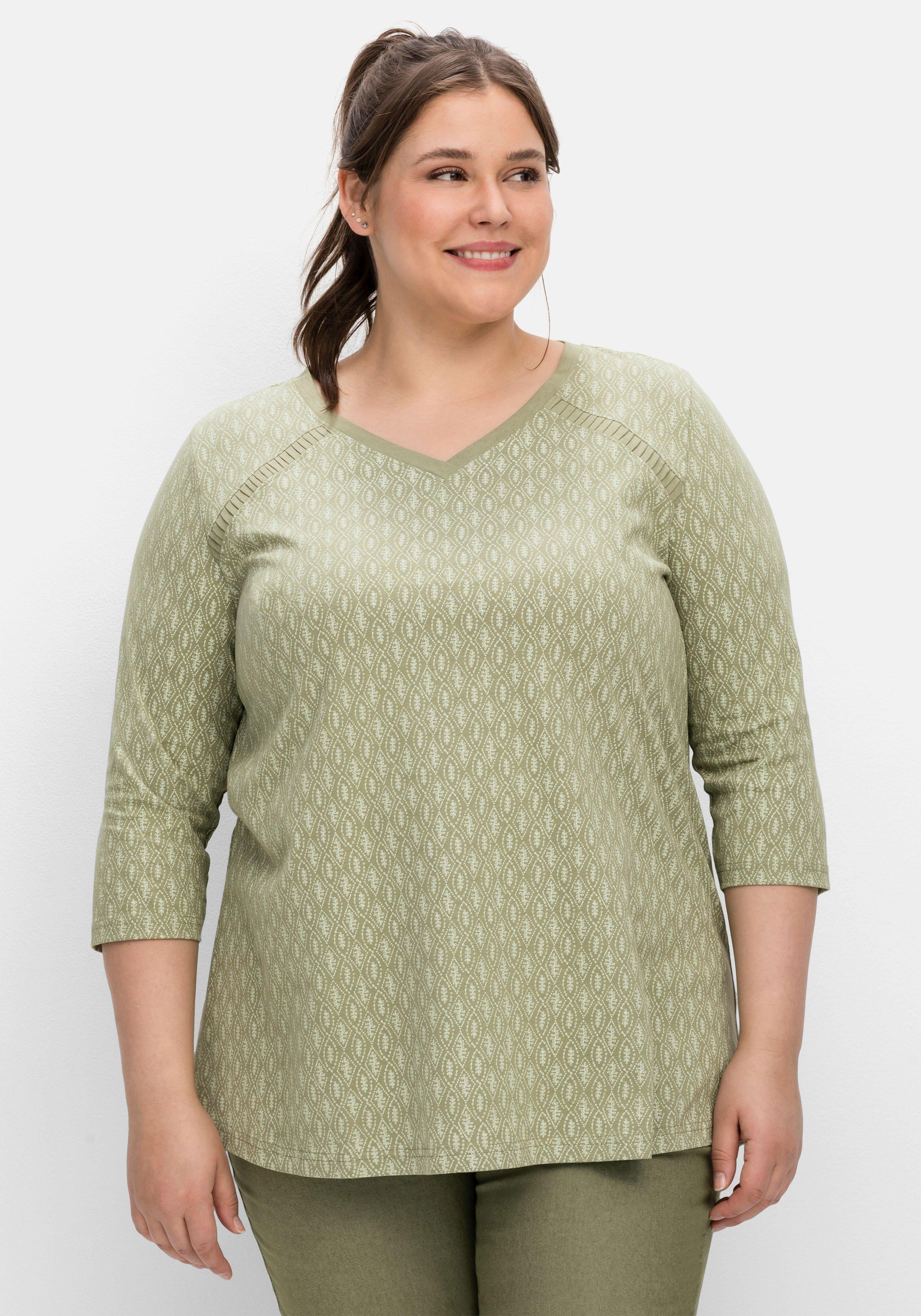 Jerseyshirt mit Alloverdruck und 3/4-Arm