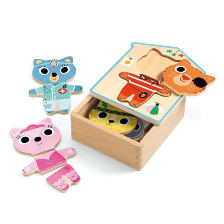 Djeco Holzpuzzle: Dressup - mix