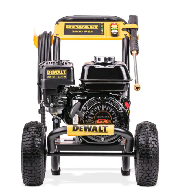 Lavadora de alta pressão profissional DEWALT 3600 PSI 2,5 GPM a gasolina com água fria e motor HONDA GX200