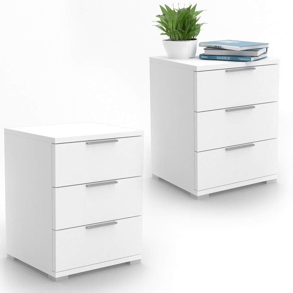VICCO Nachtschrank Kommode Nachttisch Schublade Ablage 2er Set Schlafzimmer Weiß