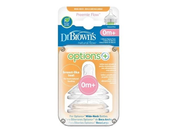 Dr Browns WN0201-PREEMIE WIDE NECK smokk 2 PAK, FOR ALTERNATIVER+ FLASKE