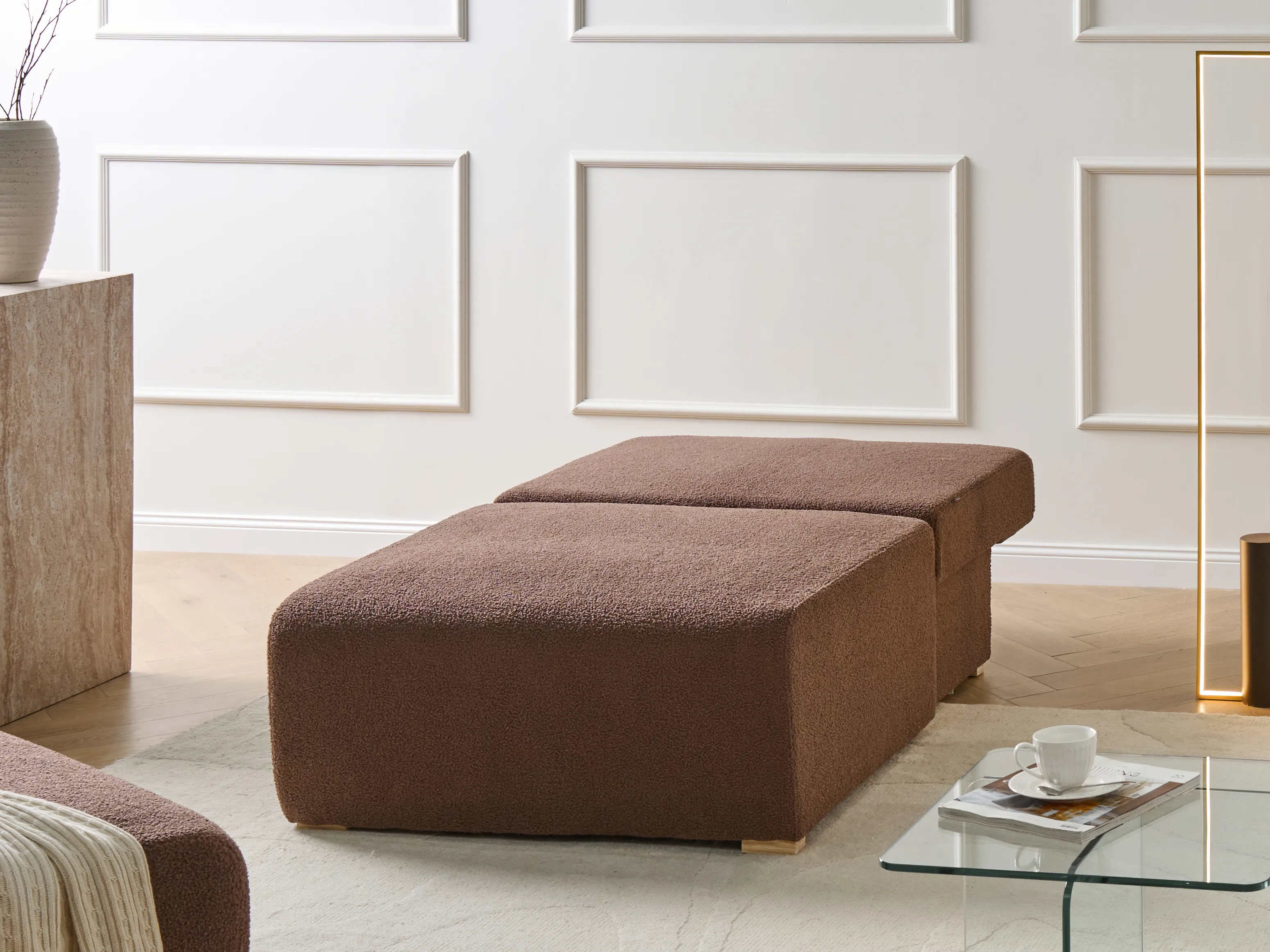 Zitmodule NERBO Bouclé Bruin