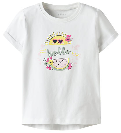 Name It T-Shirt - NmfVix - Bright White/Hello