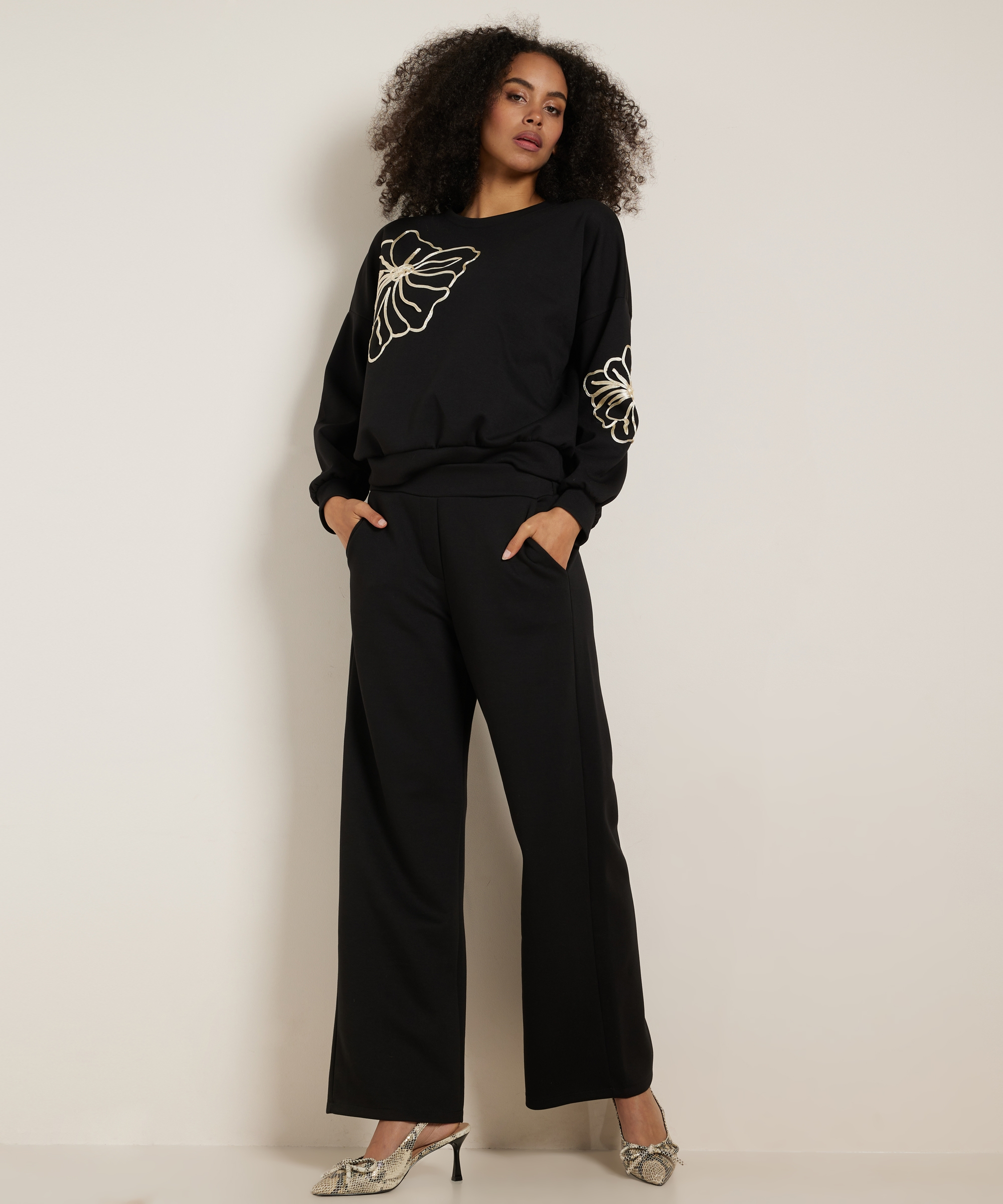 wide fit broek soft jersey
