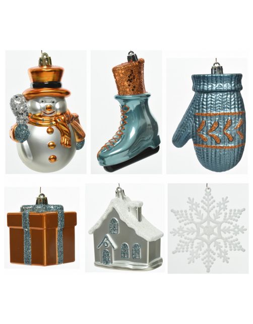 Decoris Beeldjes Kunststof Mix - Kerstversiering - 0.30x10x10 cm Multi-Color 20 stuks
