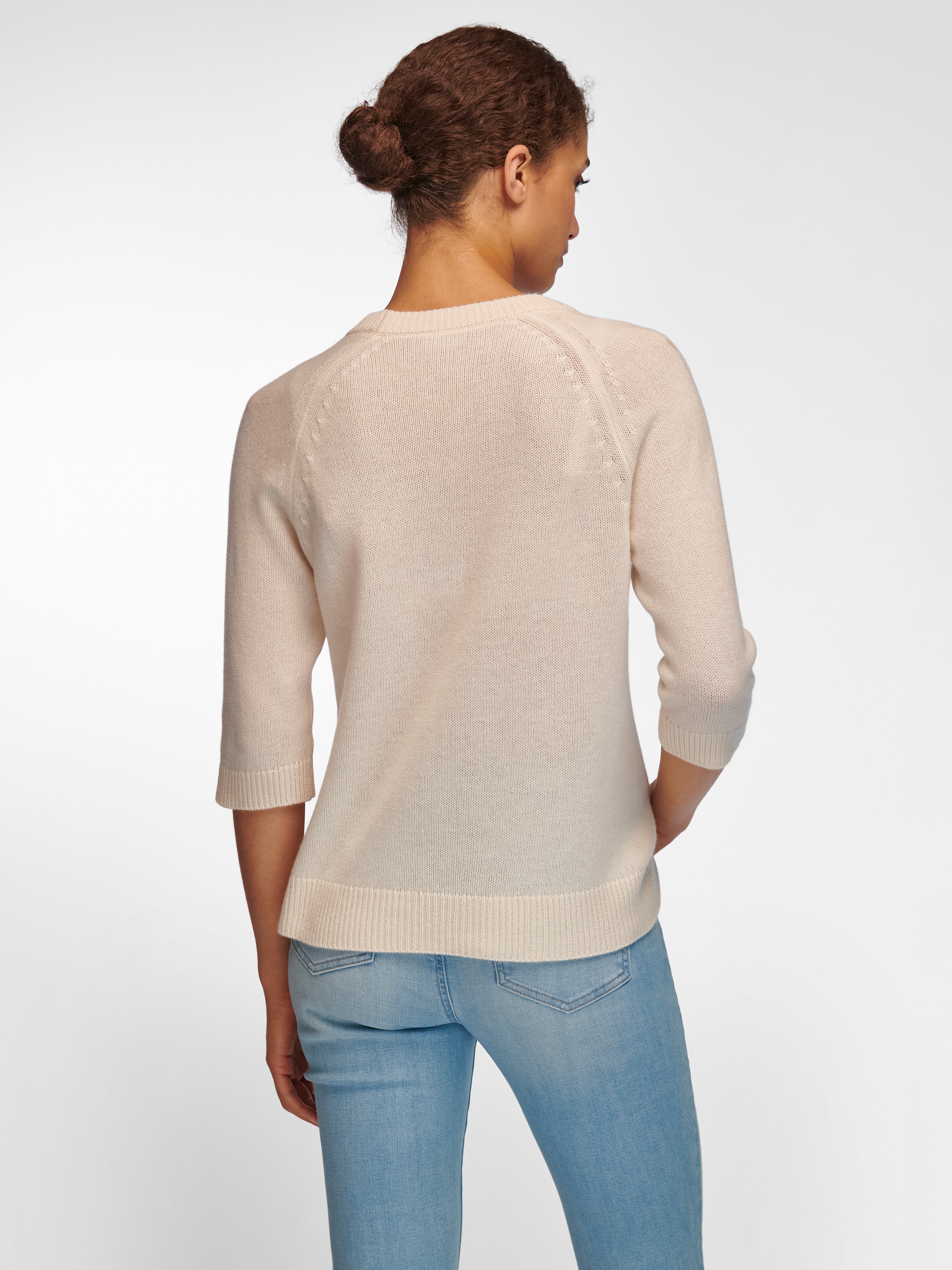 Rundhals-Pullover mit 3/4-Raglanarm