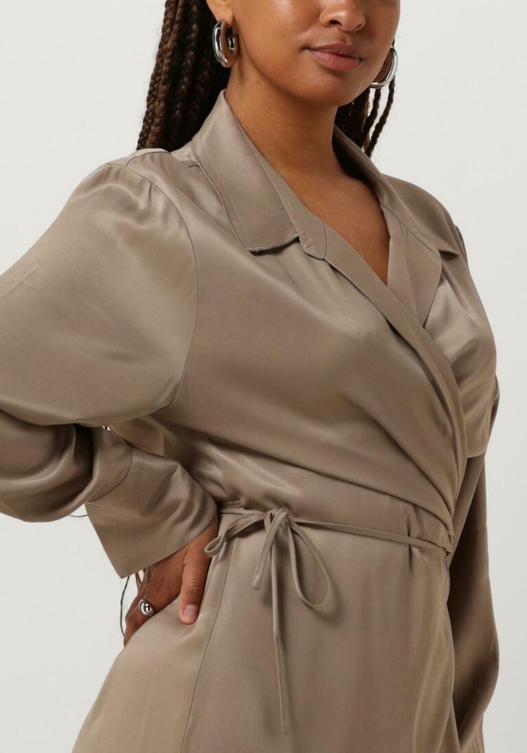 SECOND FEMALE beige second female midi jurk erina dress