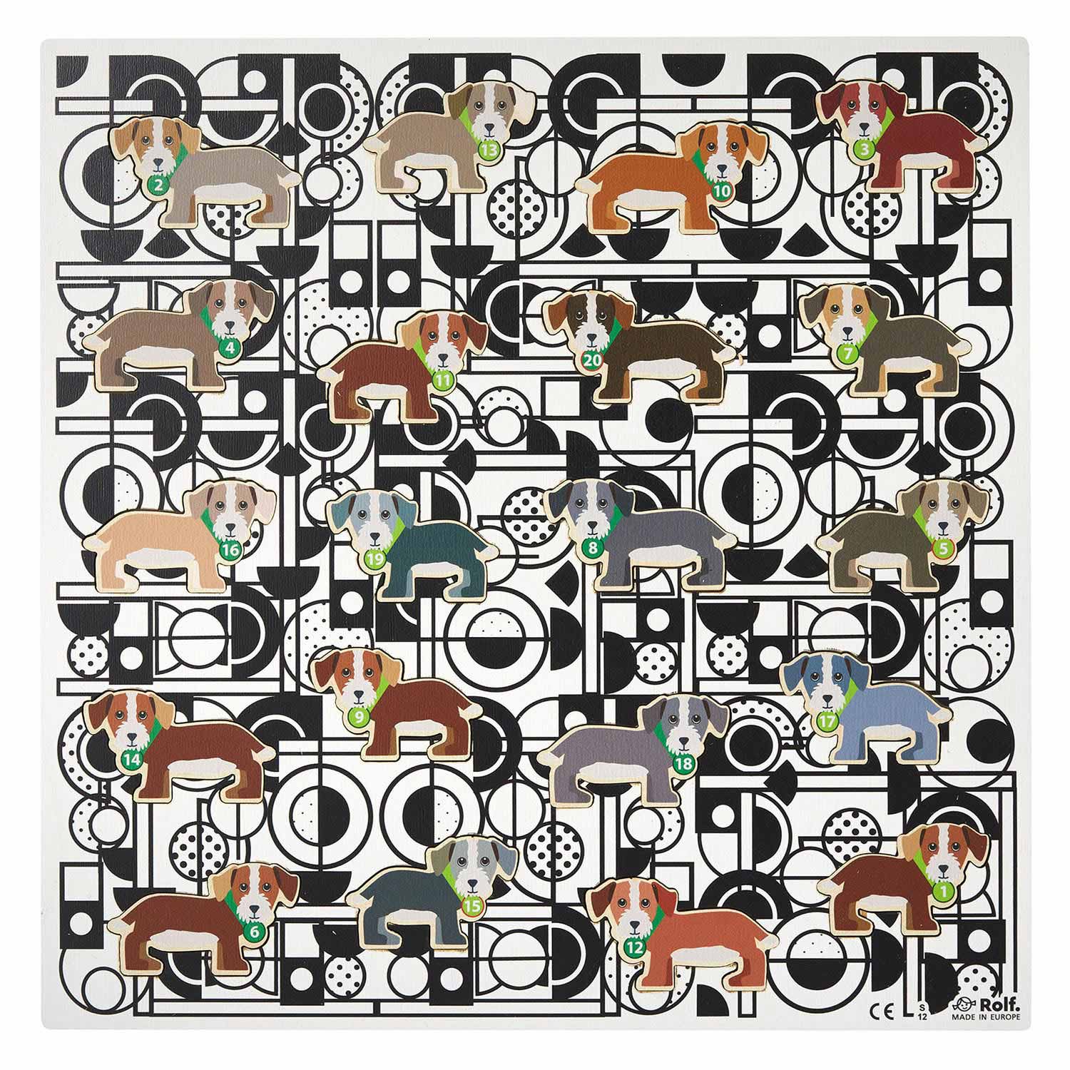 Rolf - Houten Vormenpuzzel Hondenfamilie, 20st.