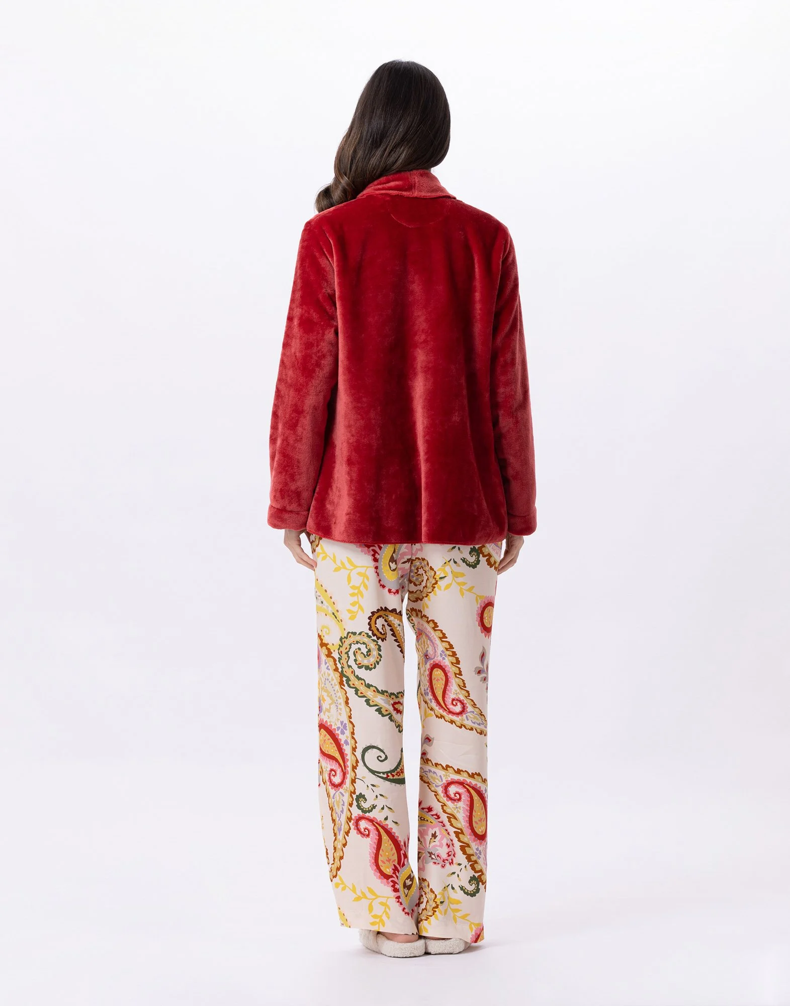 ESSENTIEL 873 - Veste en peluche flanelle | Rouge